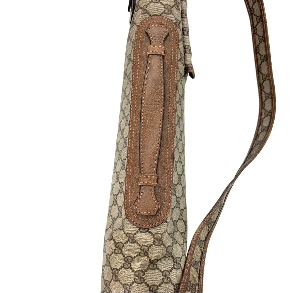 Vintage Gucci Tan GG Monogram Rifle Sling Bag